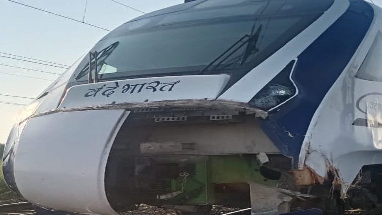 Vande Bharat Express Runs over Cattle, Engine Cover Damaged